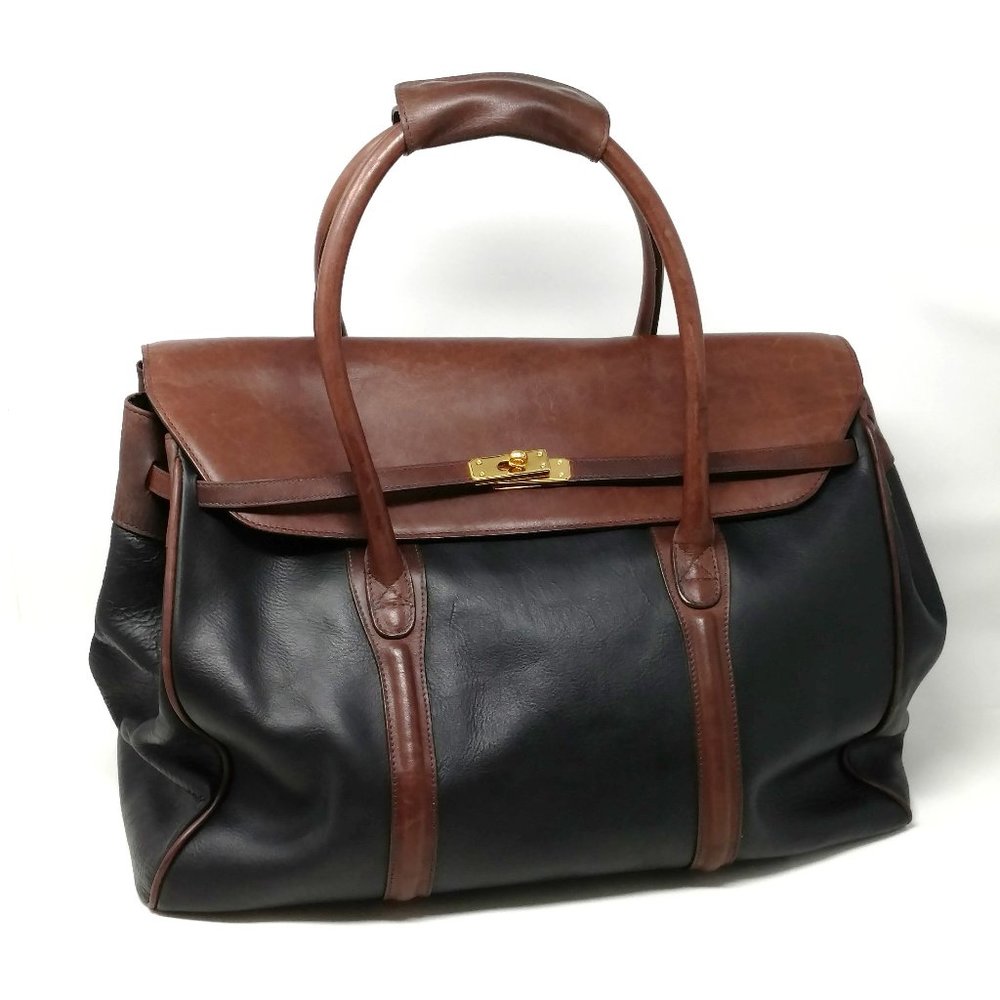 M. London Rare Leather Duffel Carry On Travel Bag